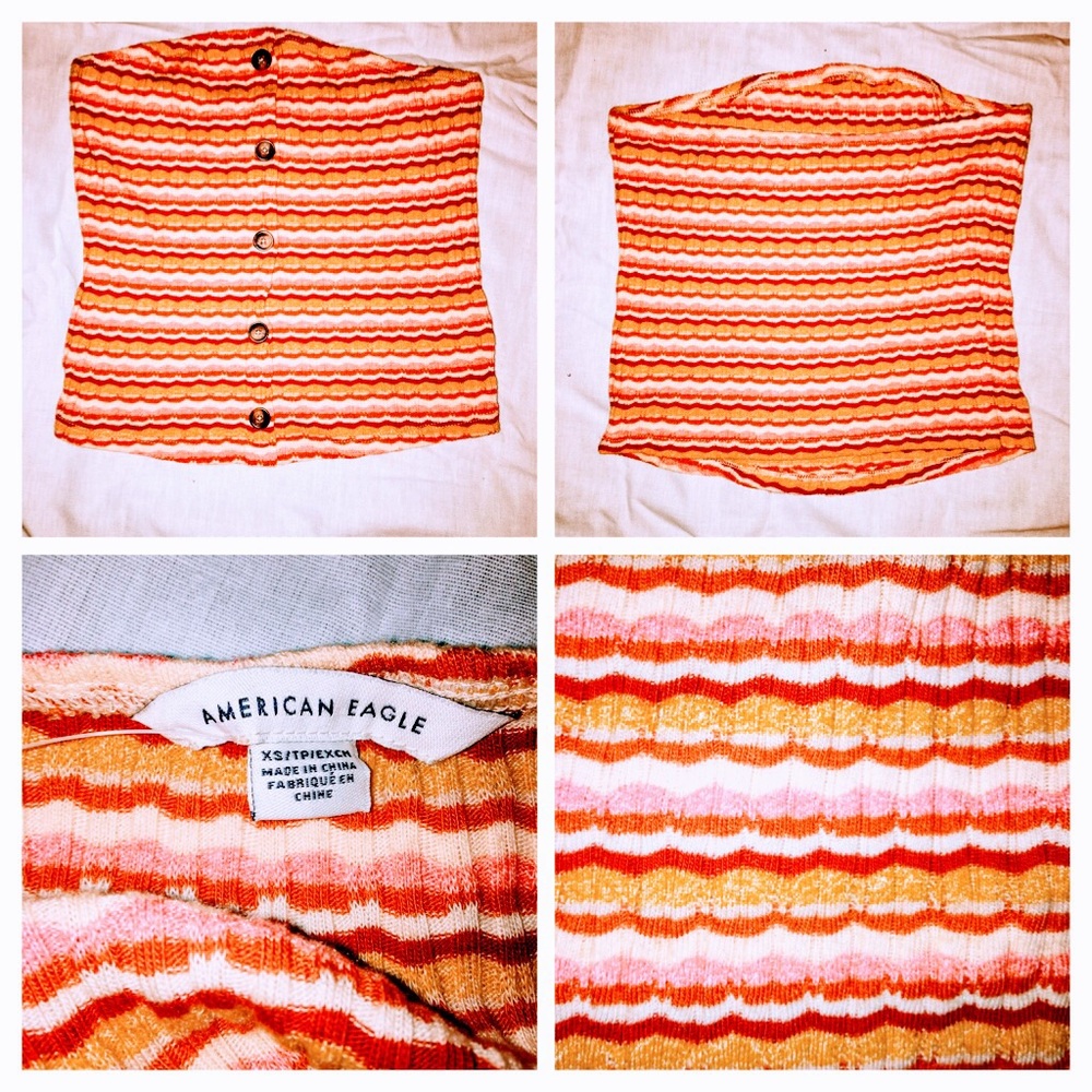 American eagle halter top Easter zig zag print